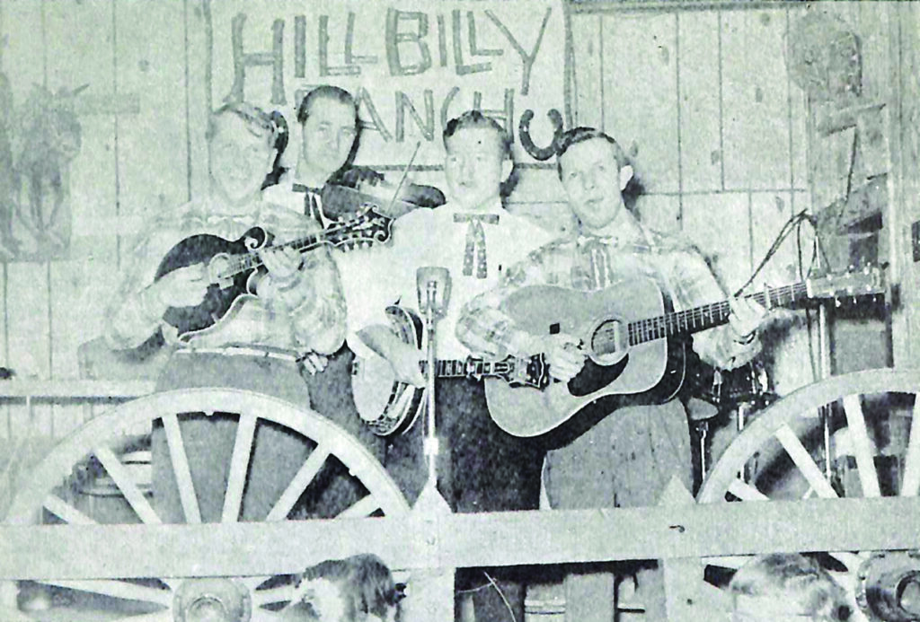 Herb Hooven with the Lilly Brothers & Don Stover at Boston’s Hillbilly Ranch, December 6, 1959. Left to right: Everett Lilly, Herb Hooven, Don Stover, Bea Lilly.