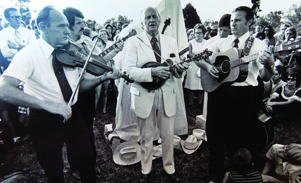 Richard Hefner with Bill Monroe at Uncle Pen’s Grave, 1973.
Photo Courtesy Of Richard Hefner
