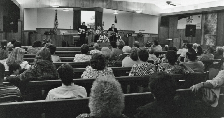 John Paul (JP) Cormier, Stephanie Sullivan, Tammy Sullivan, Jerry Sullivan at the 1st Assembly of God Church, Bearden, Arkansas, May 1994