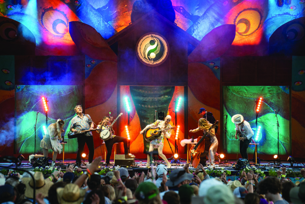  Jerry Douglas joins Molly Tuttle and Golden Highway on stage at Telluride. | Photo by Jay Strausser
