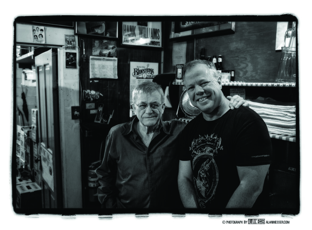 J. T. Gray (left) and Kurt Storey (right), featured at Nashville’s The Station Inn, on April 15, 2017. Gray was the long-time owner of the venue where Storey served for many years as the venue’s ace soundman. //  Photo by Alan Messer