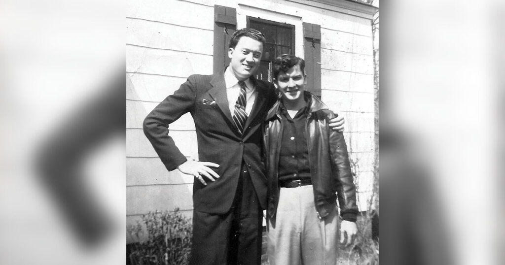 Jim Lunsford (right) with Don Gibson, 1950.