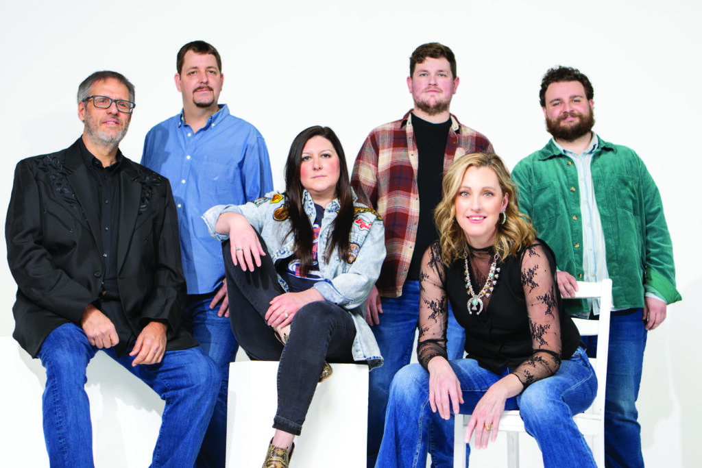 The Amanda Cook Band (left to right) George Mason, Josh Faul,  Carolyne Van Lierop Boone, Troy Boone, Amanda Cook and Justin Alexander.  // Photo by Laci Mack