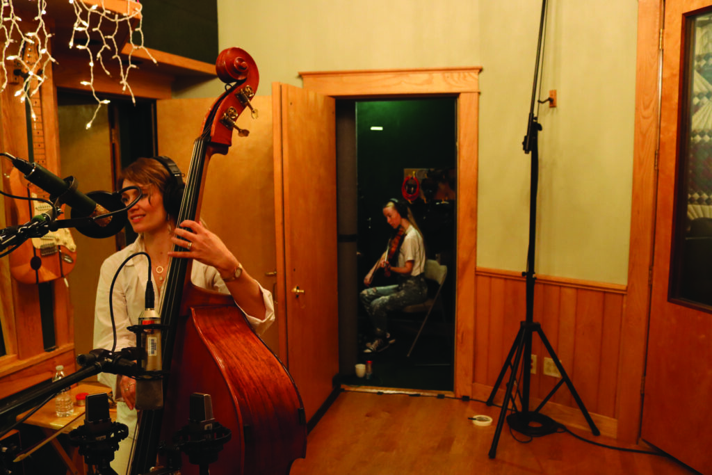 Shelby in the studio with Bronwyn Kieth-Hynes. // Photo by Joel Timmons