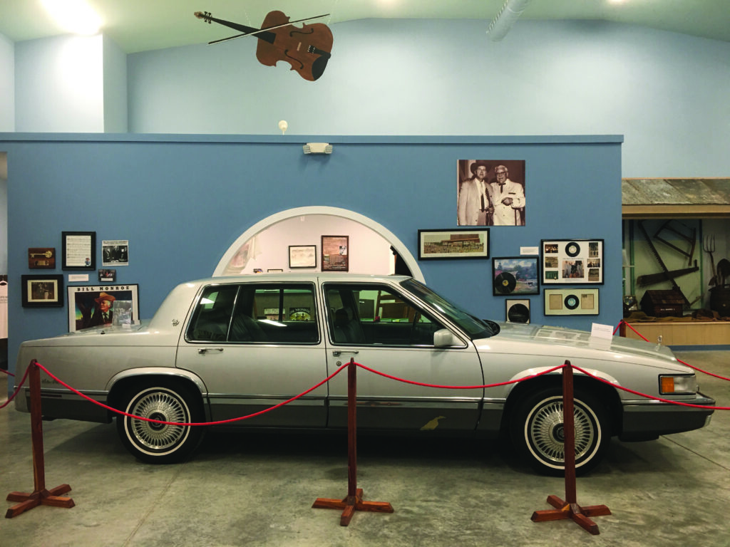 Bill Monroe’s Cadillac at the Bill Monroe Museum.