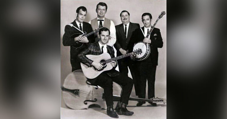 David Cox with Lee Allen and the Dew Mountain Boys. Standing, left to right: David Cox, Harold Staggs, Jack Lynch, Lloyd Hensley. Seated, Lee Allen.