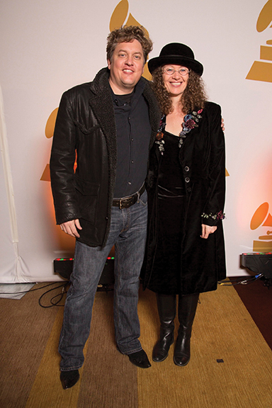 Shawn Camp with Tamara Saviano at 2017 Grammy nominee party, coproducers of Kristoffersons Cedar Creek Sessons album. //  Photo by Paul Whitfield