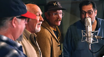 Special Consensus recording a video (left to right) Dan Eubanks, Greg Cahill, Brian McCarty and Greg Blake.  Videographer Joseph T. Spence
