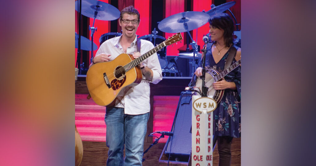 Chris Davis and Kristin Scott Benson at the Grand Ole Opry. // Photo by LuAnn Smith