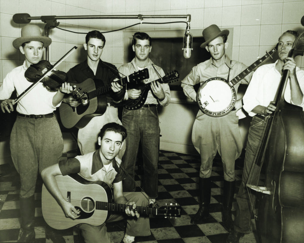 The Original Tennessee Cut Ups, 1949. (left to right) Jimmy Pruitt, Verlon Reno, Chuck Haney, Bill Haney, Don Reno, Jarvis Haney. Photo Courtesy Reno Family/Jeremy Stephens Collection
