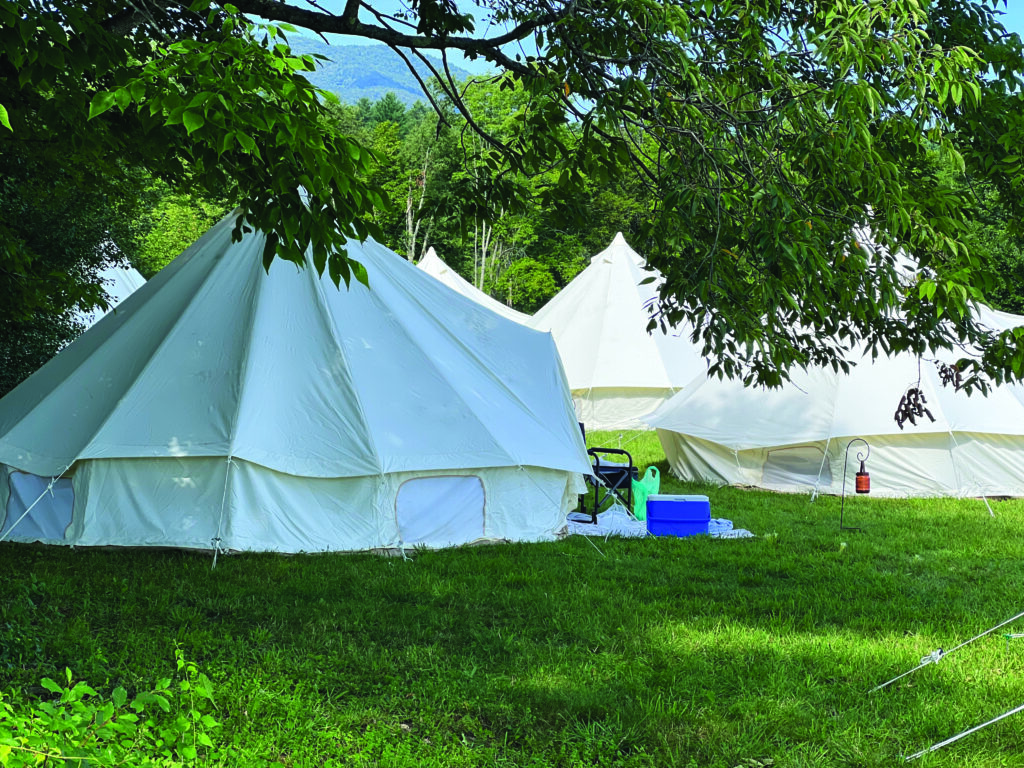 Glamping tents at Green Mountain Bluegrass and Roots Festival. // Photo by Darcy Cahill