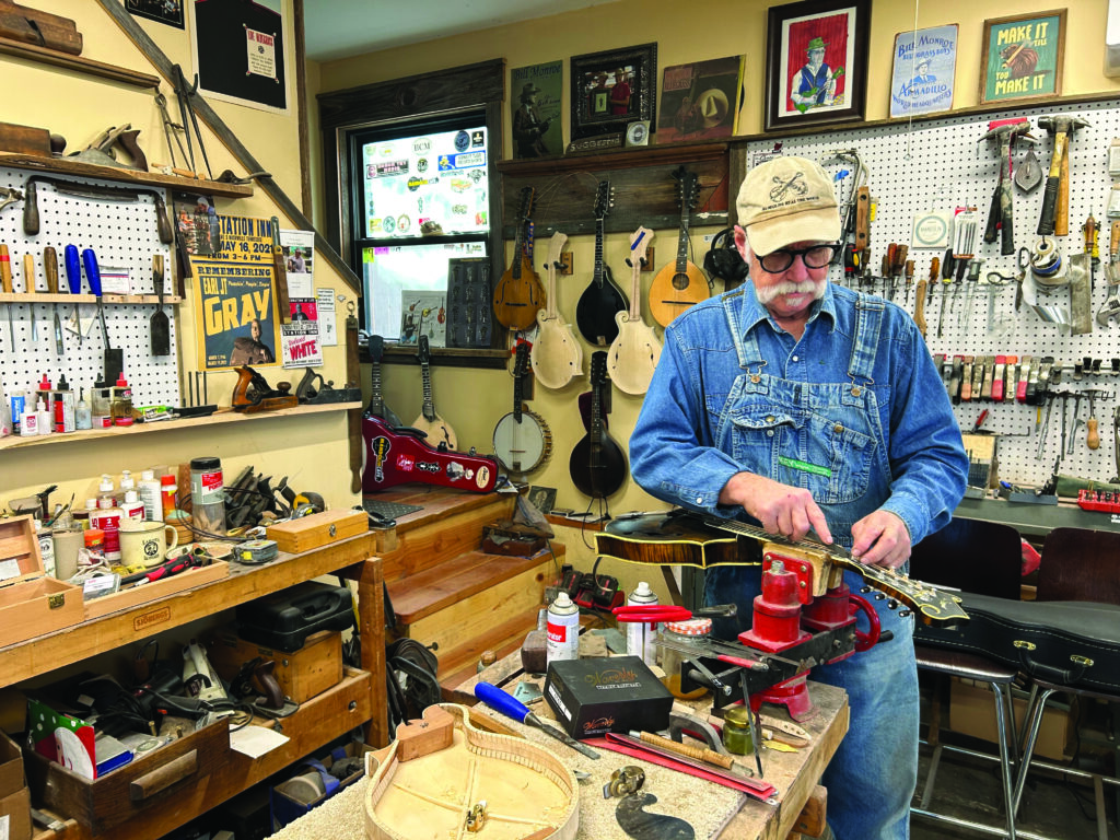 John Boyd working in his shop.  
Photo by Nancy Bounds