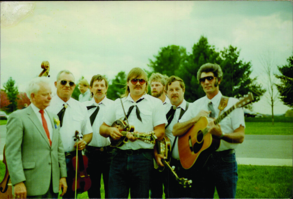 Senator Robert Byrd with Harley Carpenter’s band taken at the opening of the observatory in Green Bank, West Virginia. // Photo by Barb Boyd.